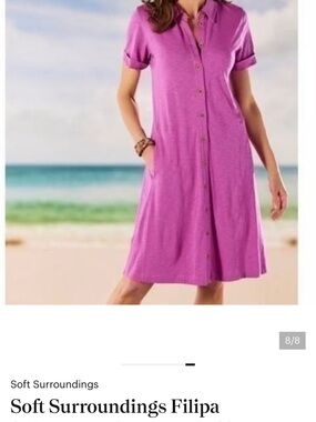 Soft Surroundings
Soft Surroundings Filipa
Shirtdress Light Fushia Size Medium